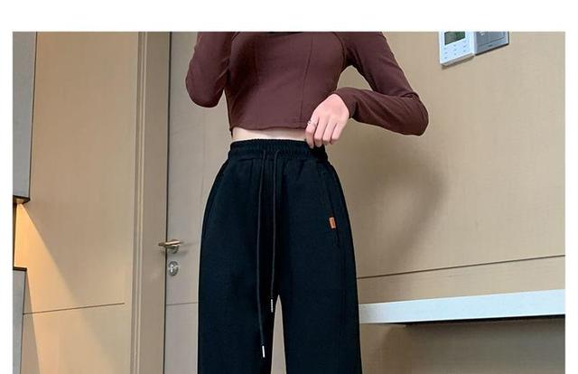 Drawstring Waist Plain Baggy Sweatpants (Various Designs) Product Image