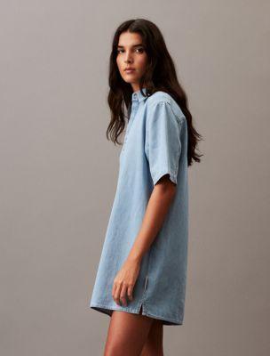 Chambray Mini Shirt Dress Product Image