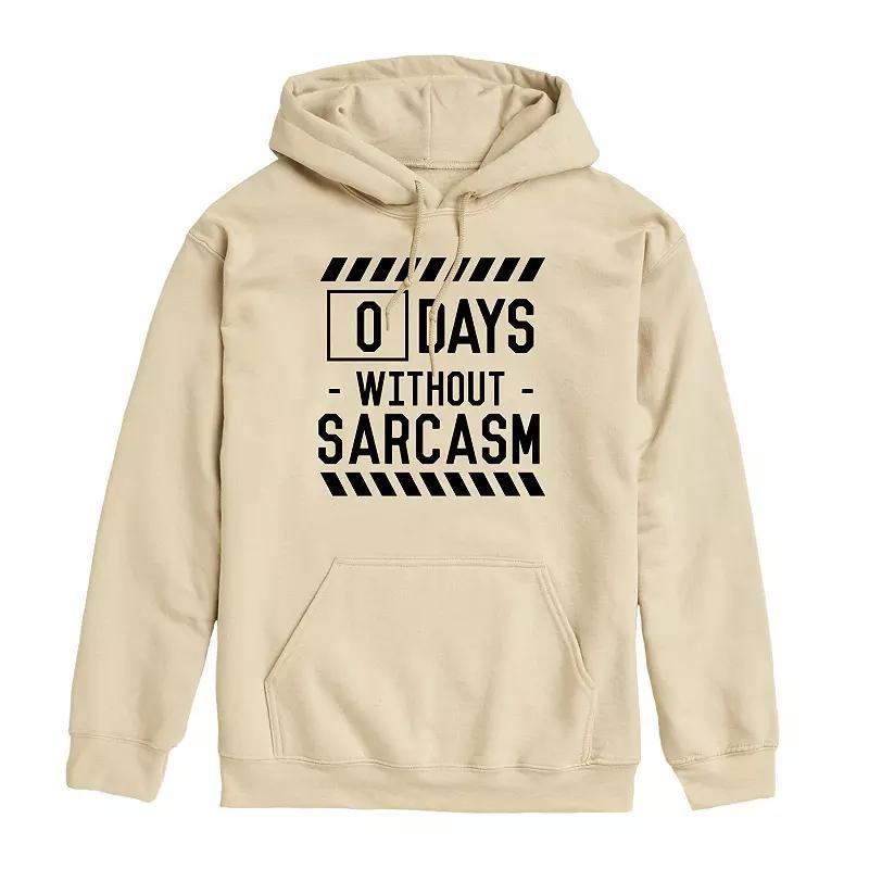 Mens 0 Days Without Sarcasm Graphic Hoodie Brown Product Image