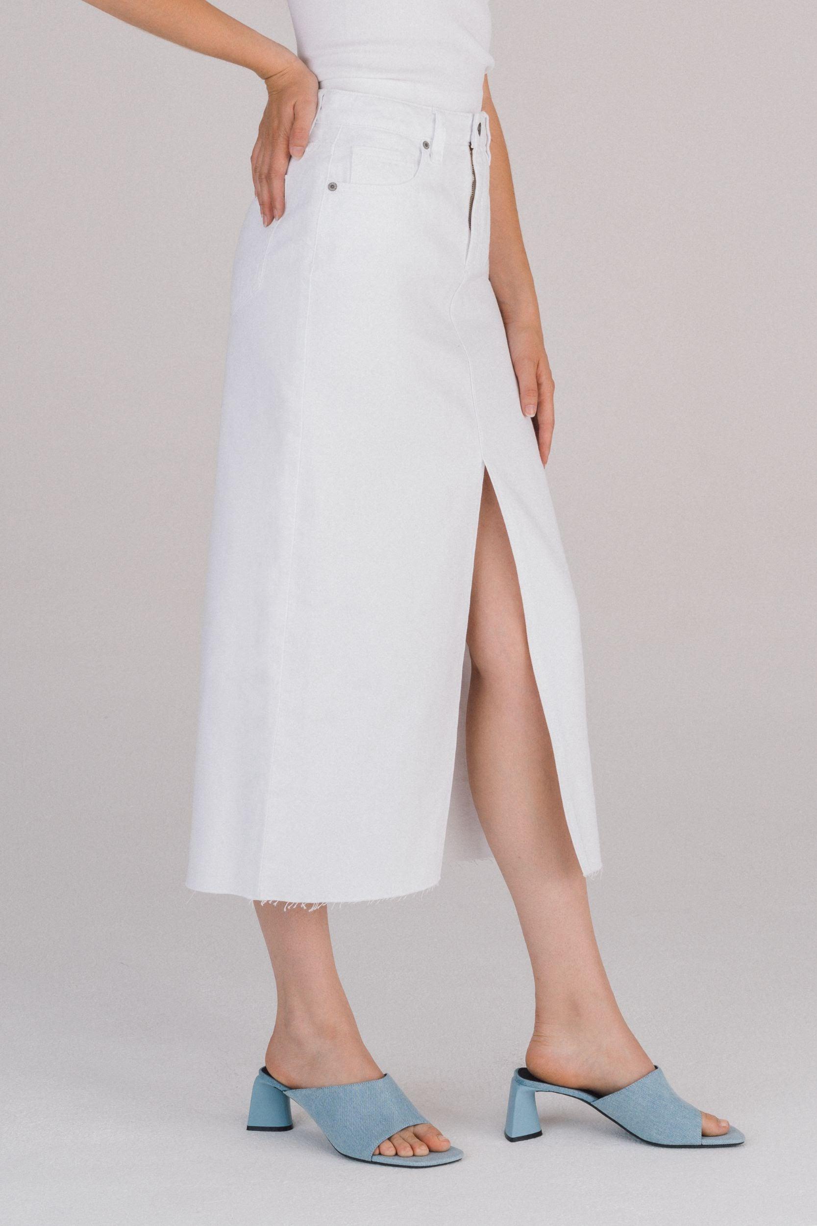 The Peyton Front Slit Midi Skirt Product Image