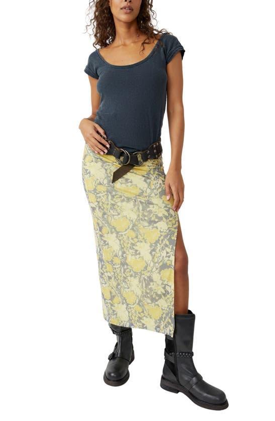 Rosalie Floral Print Mesh Skirt In Black Product Image