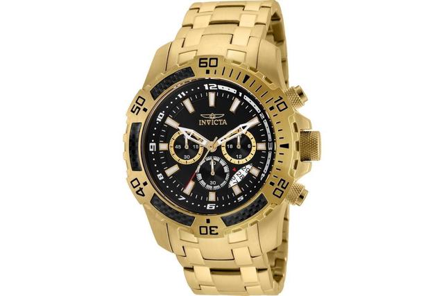 Invicta Mens 24855 Pro Diver Quartz Chronograph Black Dial Watch - Black Product Image