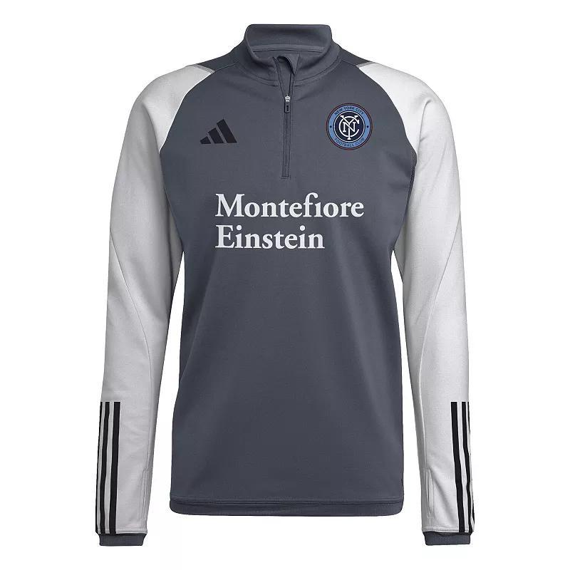 Mens adidas Gray New York City FC 2024 On-Field AEROREADY Quarter-Zip Training Top Product Image