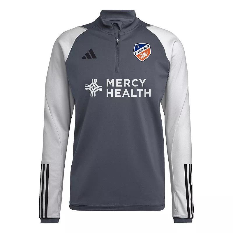 Mens adidas Gray Fc Cincinnati 2024 On-Field Aeroready Quarter-Zip Training Top - Gray Product Image