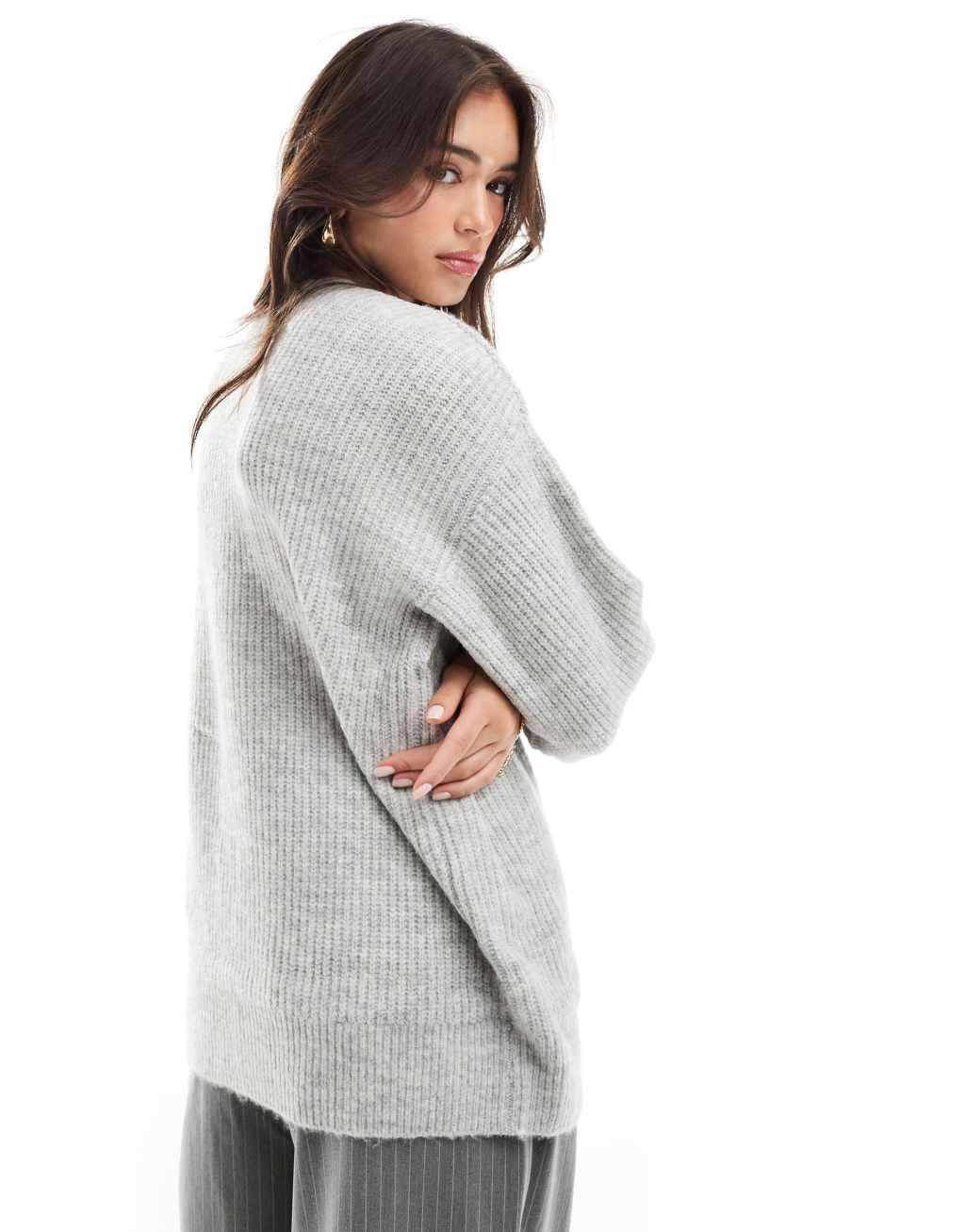 Cotton On oversized cardigan in gray heather product image