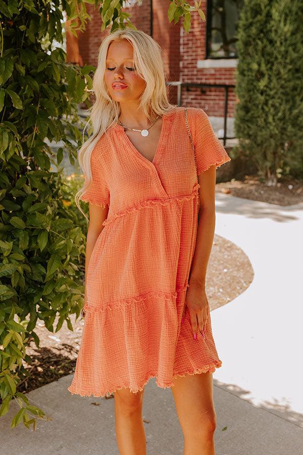 Summer Mimosa Babydoll Dress in Tangerine Product Image