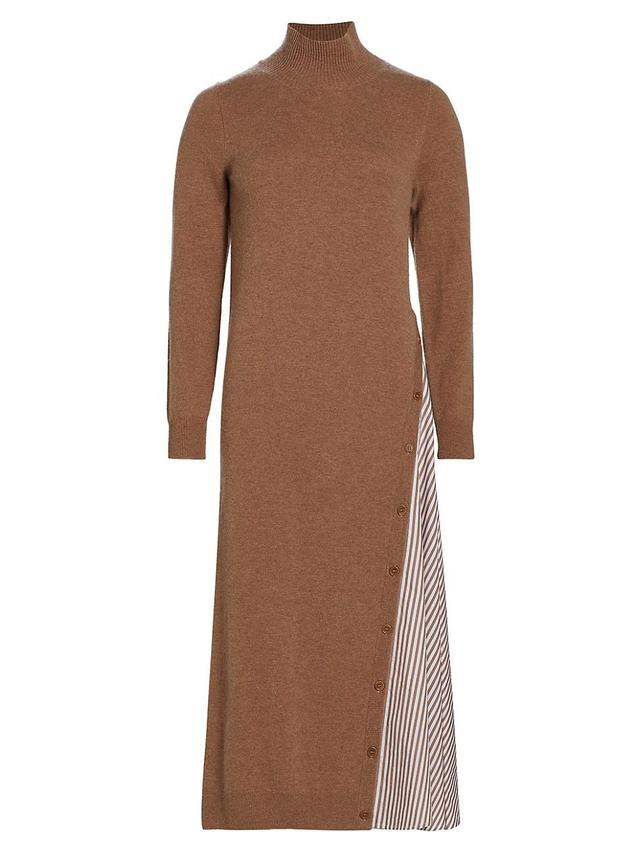 Womens Wool-Cashmere Hybrid Turtleneck Midi-Dress Product Image