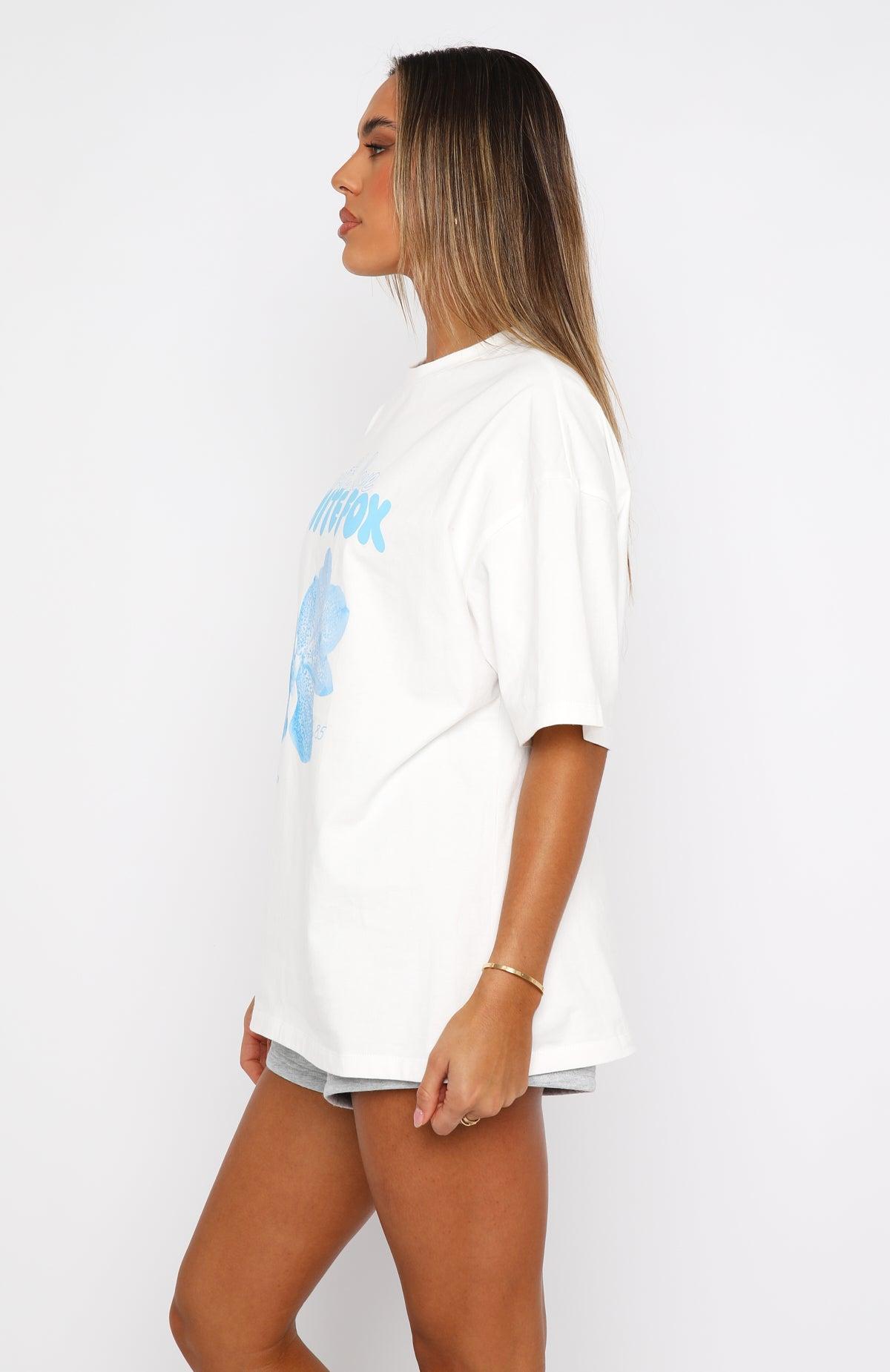 With Love Forever Oversized Tee White/Blue Product Image