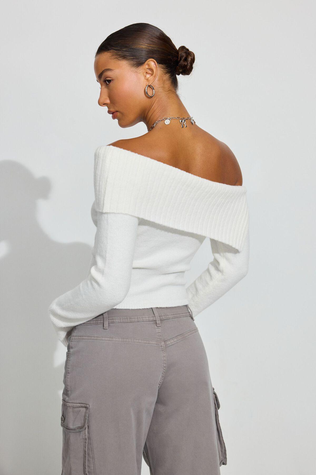 Spongy Off Shoulder Sweater Product Image