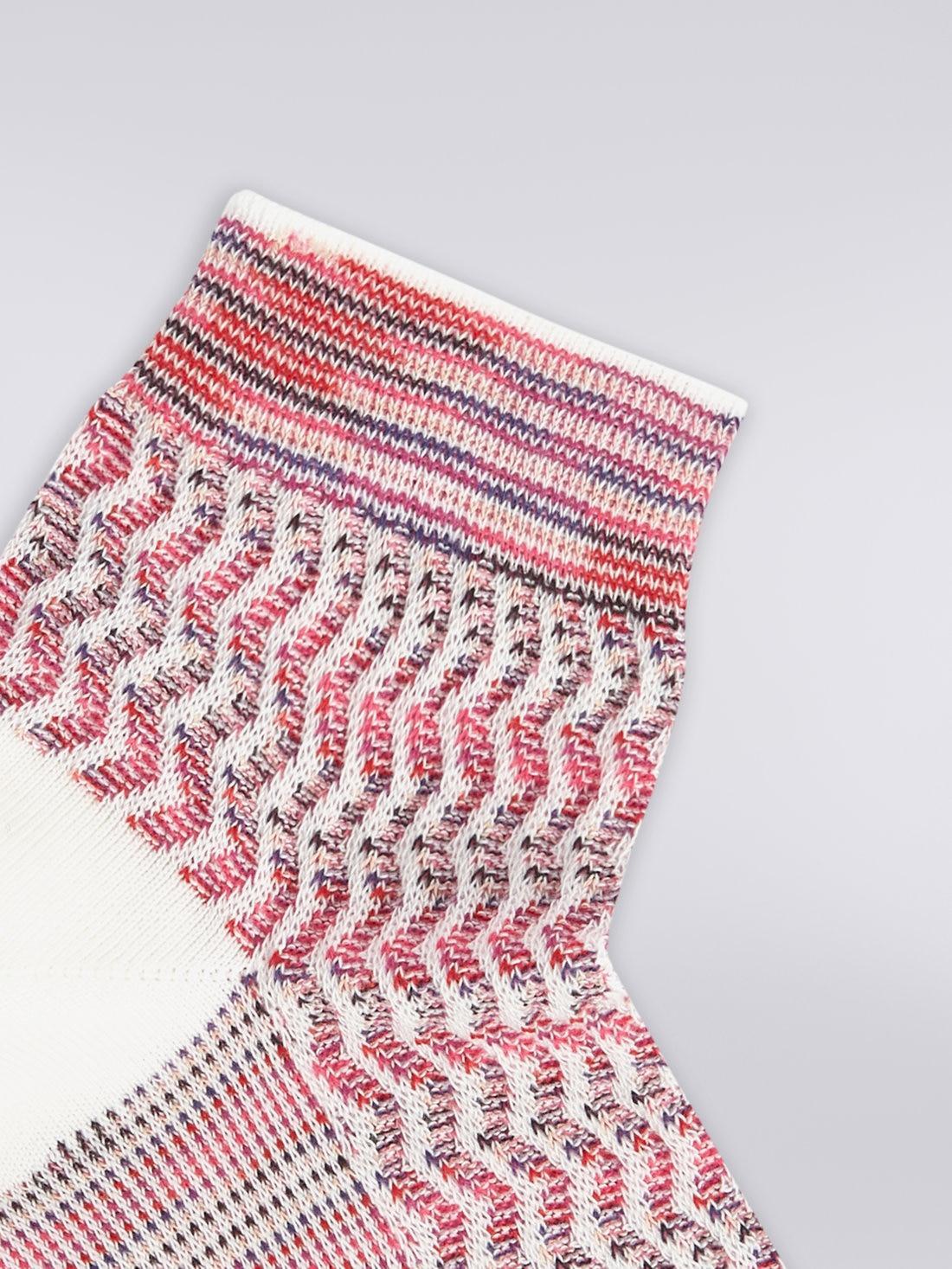 Multi-worked short cotton and nylon socks Multicoloured | Missoni Product Image