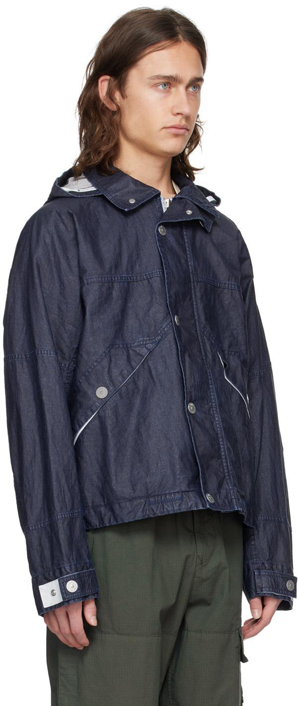 STONE ISLAND Navy Detachable Hood Jacket In V0027 Royal Blue Product Image