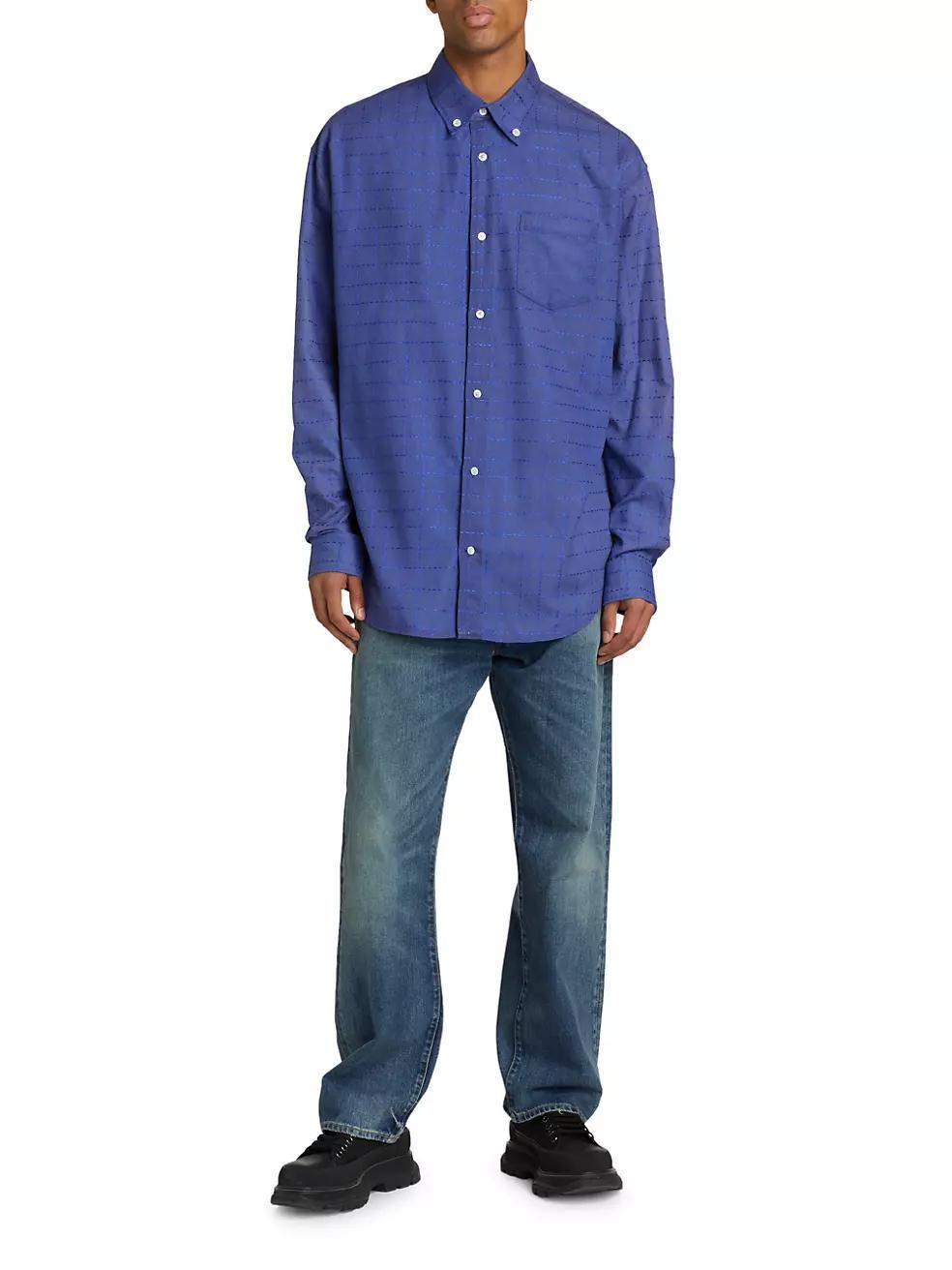 Check Cotton Oxford Button-Down Shirt Product Image