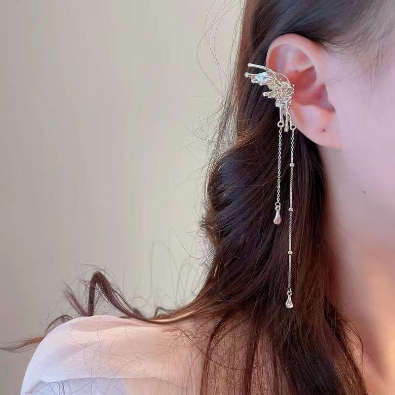 Butterfly Rhinestone Alloy Ear Cuff Product Image