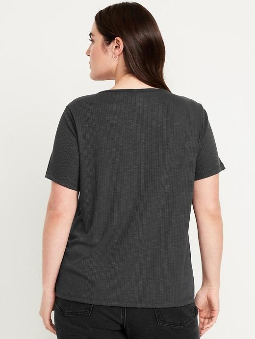 Luxe Ribbed Slub-Knit T-Shirt Product Image