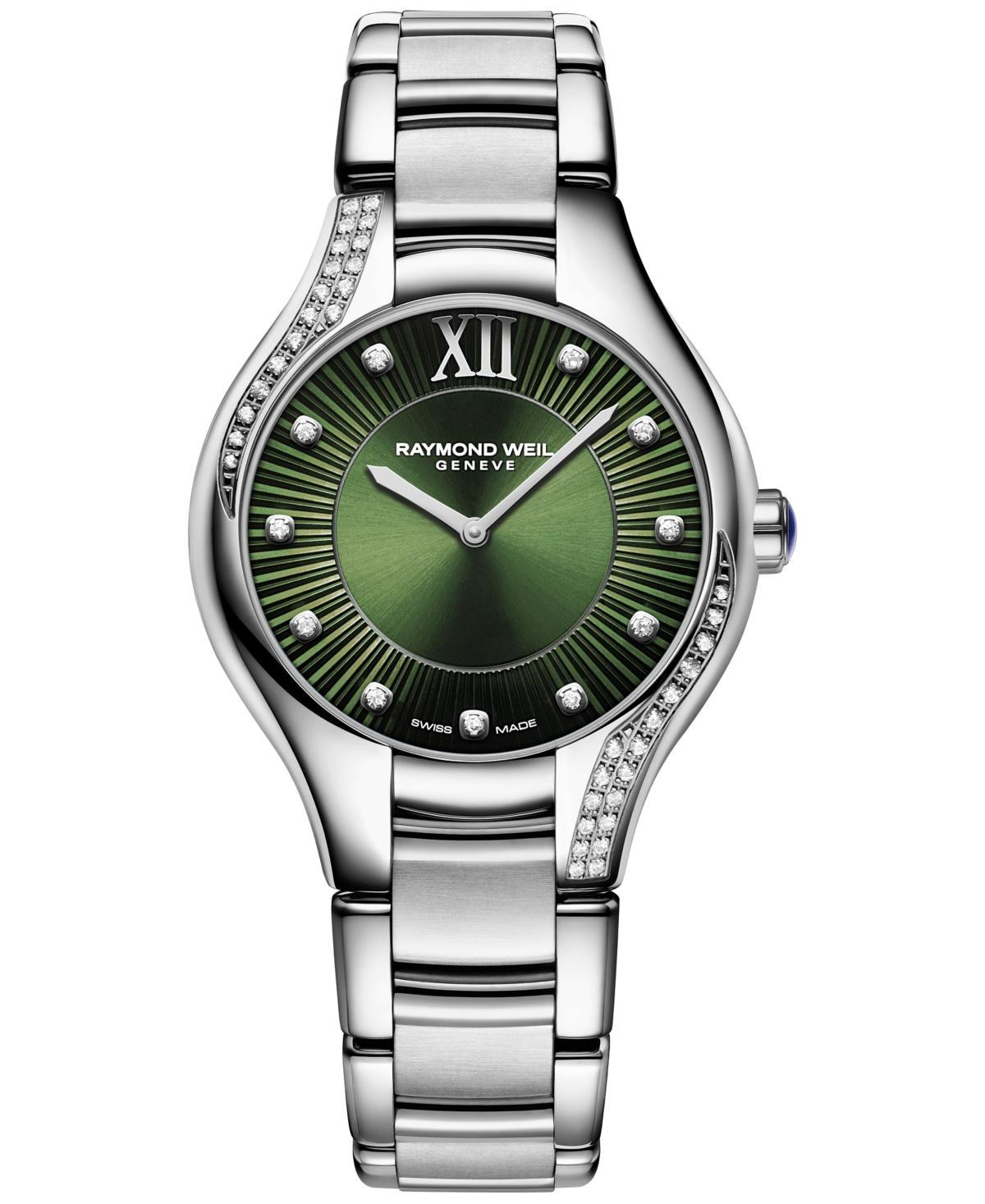 Raymond Weil Womens Swiss Noemia Diamond (1/4 ct. t.w.) Stainless Steel Bracelet Watch 32mm Product Image