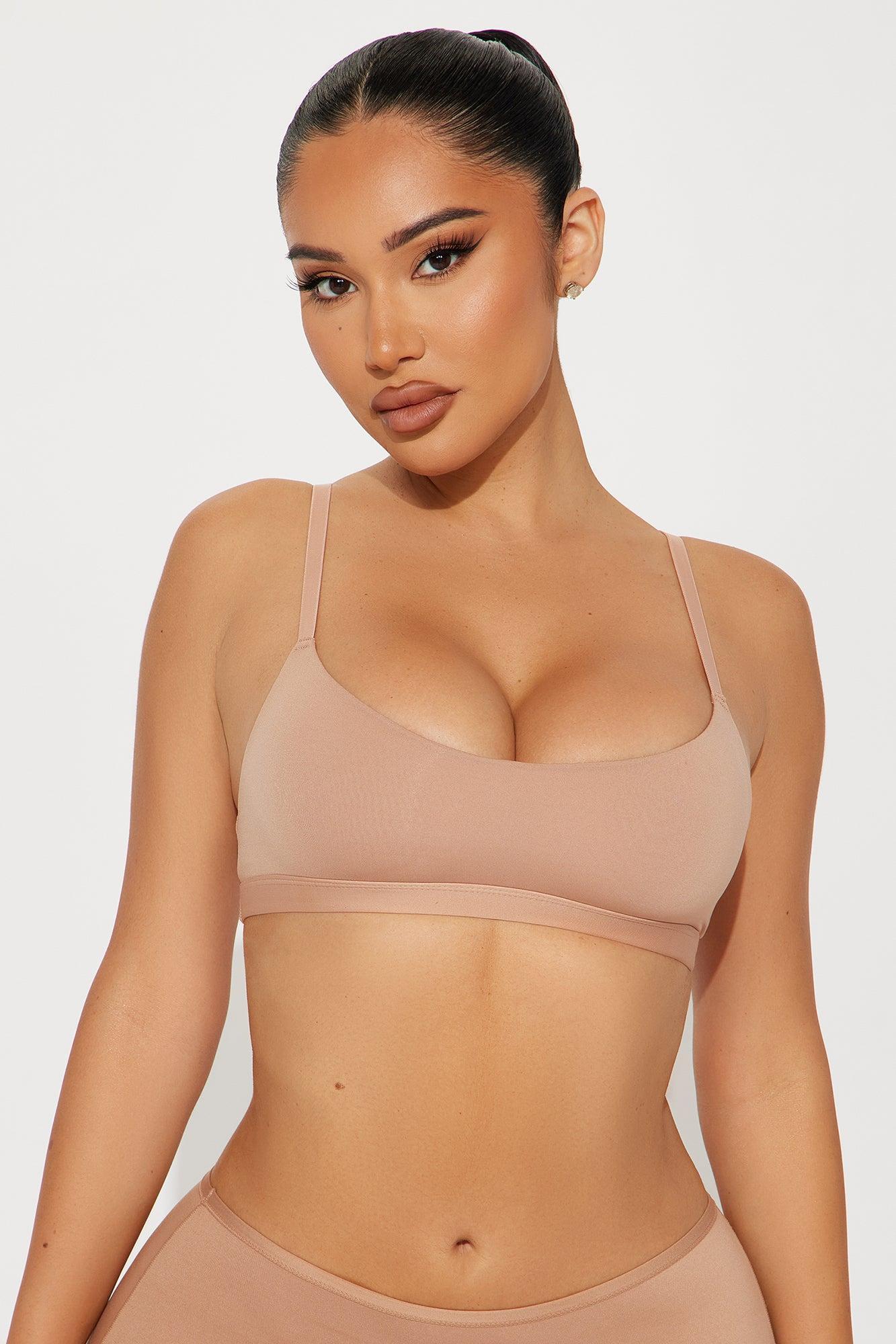 Light As A Feather Microfiber Scoop Bralette - Nude Product Image