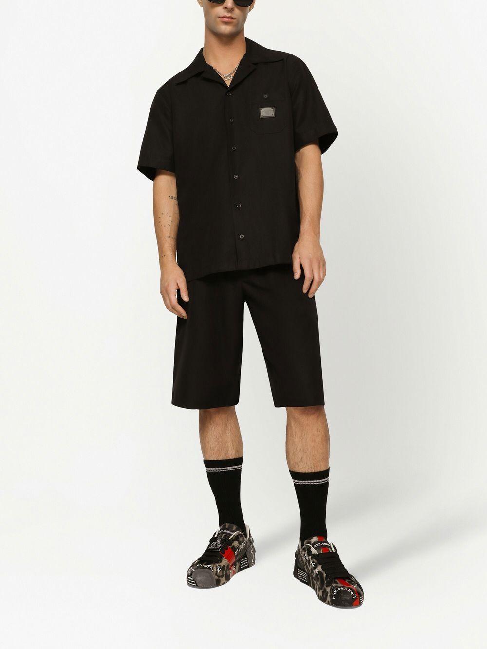 Logo-plaque Knee-length Shorts In Black Product Image