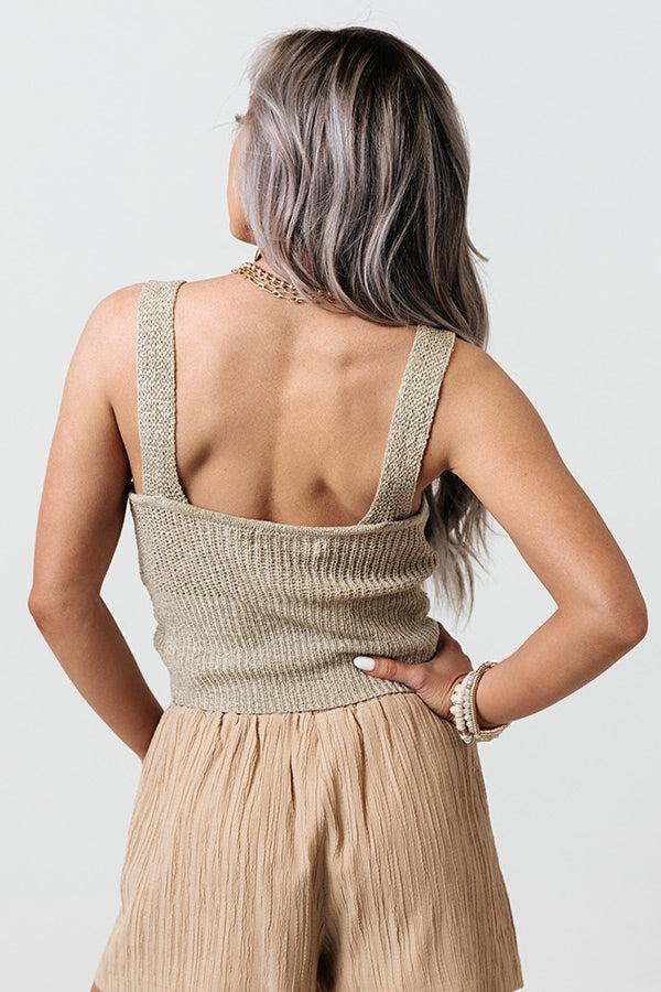 Forever Luxe Knit Crop Tank In Light Sage Product Image