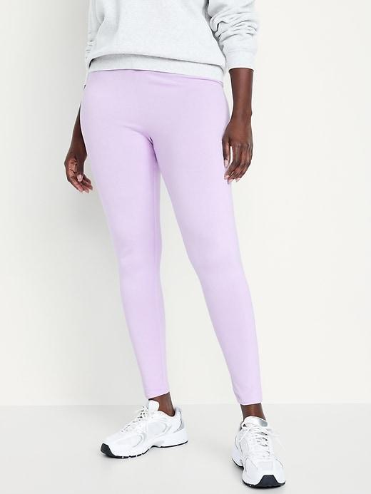 High-Waisted Jersey Ankle Leggings Product Image