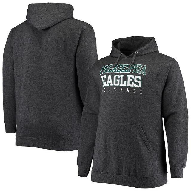 Mens Fanatics Branded Heathered Charcoal Philadelphia Eagles Big & Tall Practice Pullover Hoodie Product Image