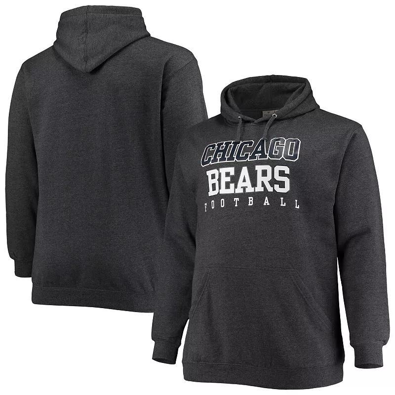 Mens Fanatics Branded Heathered Charcoal Chicago Bears Big & Tall Practice Pullover Hoodie Product Image