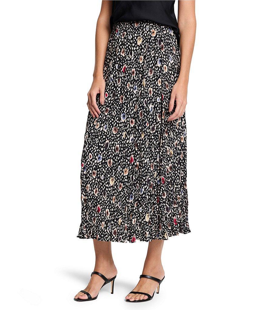 NIC + ZOE Woven Spotted Dot A-Line Midi Skirt product image