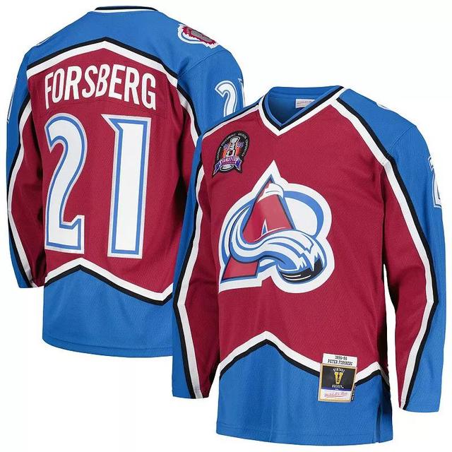 Mens Mitchell & Ness Peter Forsberg Burgundy Colorado Avalanche 1995/96 Blue Line Player Jersey - Burgundy Product Image