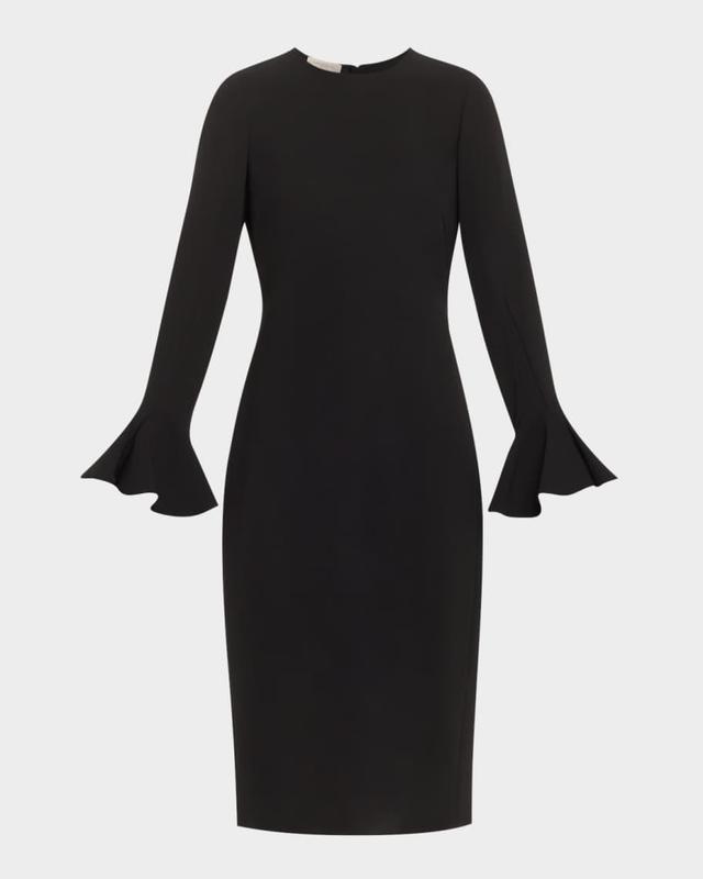 Pearl-Embellished Midi Sheath Dress Product Image