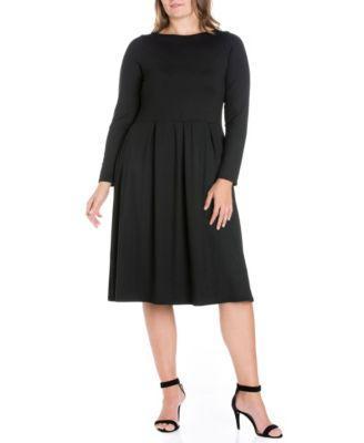 Womens Plus Size Fit and Flare Midi Dress Product Image