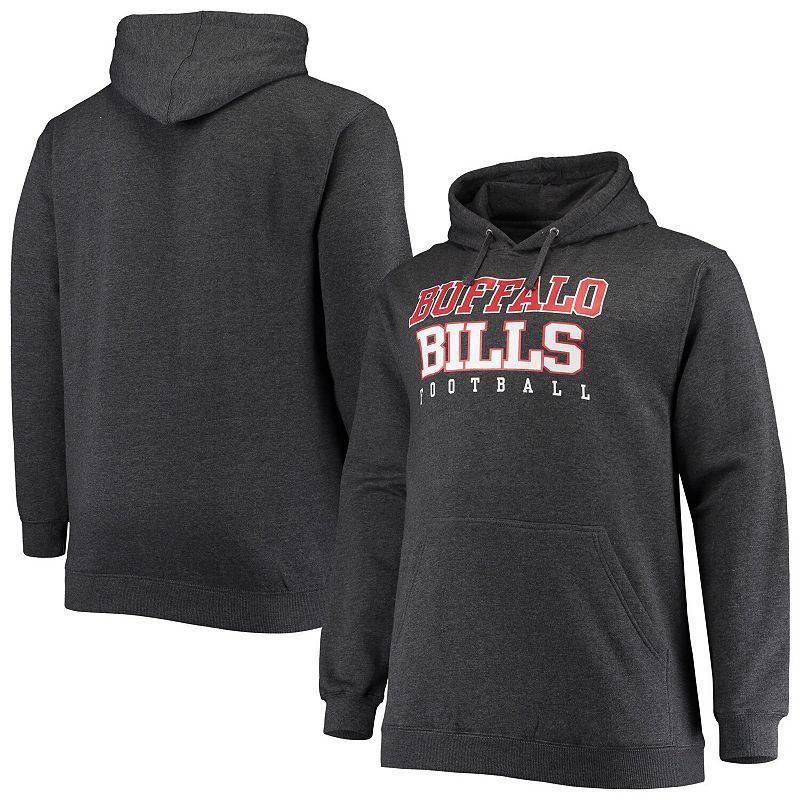 Men's Fanatics Branded Heathered Charcoal Buffalo Bills Big & Tall Practice Pullover Hoodie Product Image