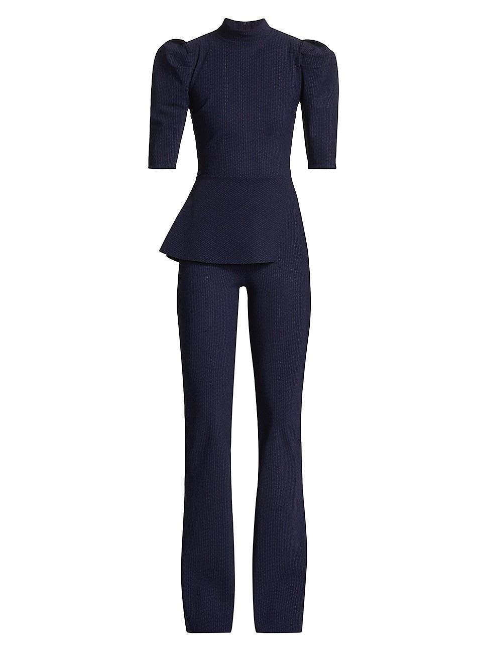 Womens Zusanna Pinstriped Peplum Jumpsuit Product Image