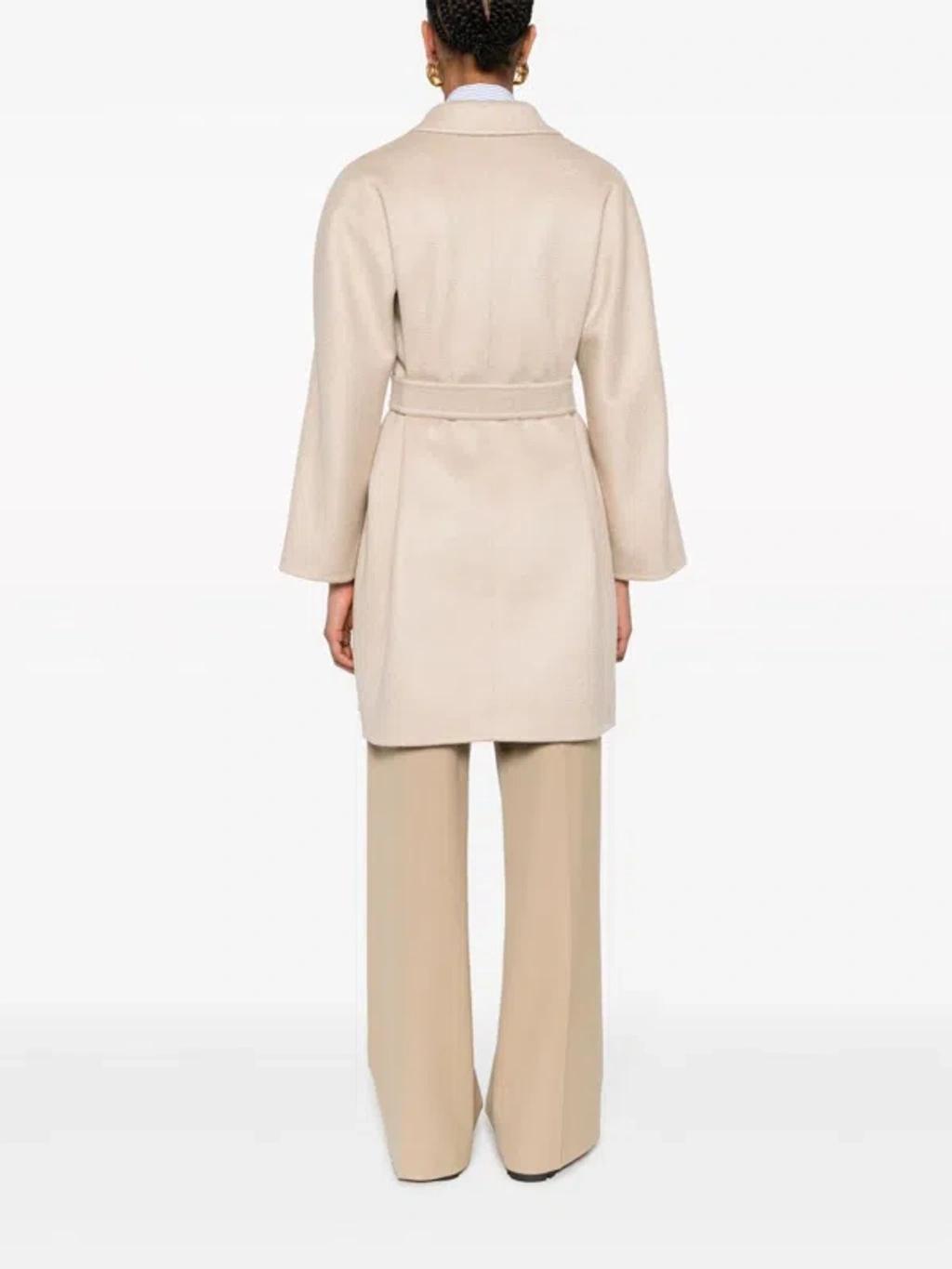 MAX MARA Cashmere Double-breasted Coat In Beige Product Image