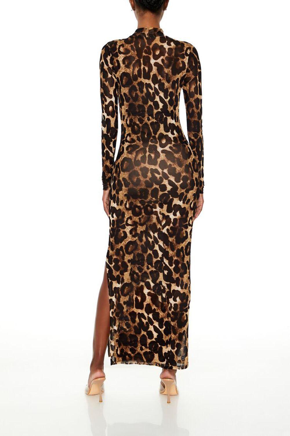 Mesh Leopard Print Maxi Dress | Forever 21 Product Image