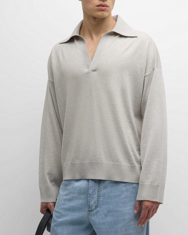 Mens Wool Polo Sweater Product Image