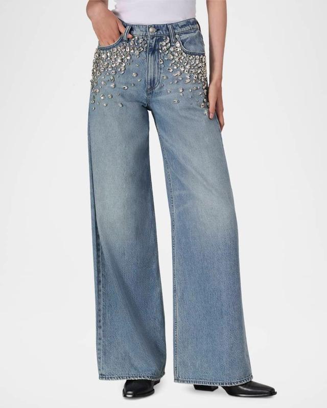 Featherweight Sofie High-Rise Wide Embellished Jeans Product Image