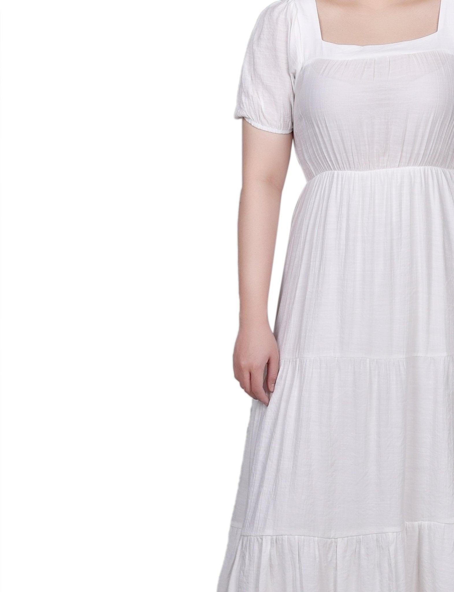 Short Sleeve Tiered Midi Dress Product Image