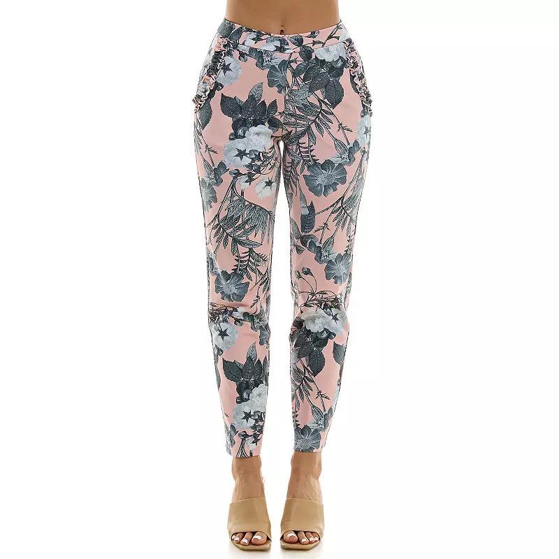 Womens Nina Leonard Allover Print Crepe Fitted Pants Product Image