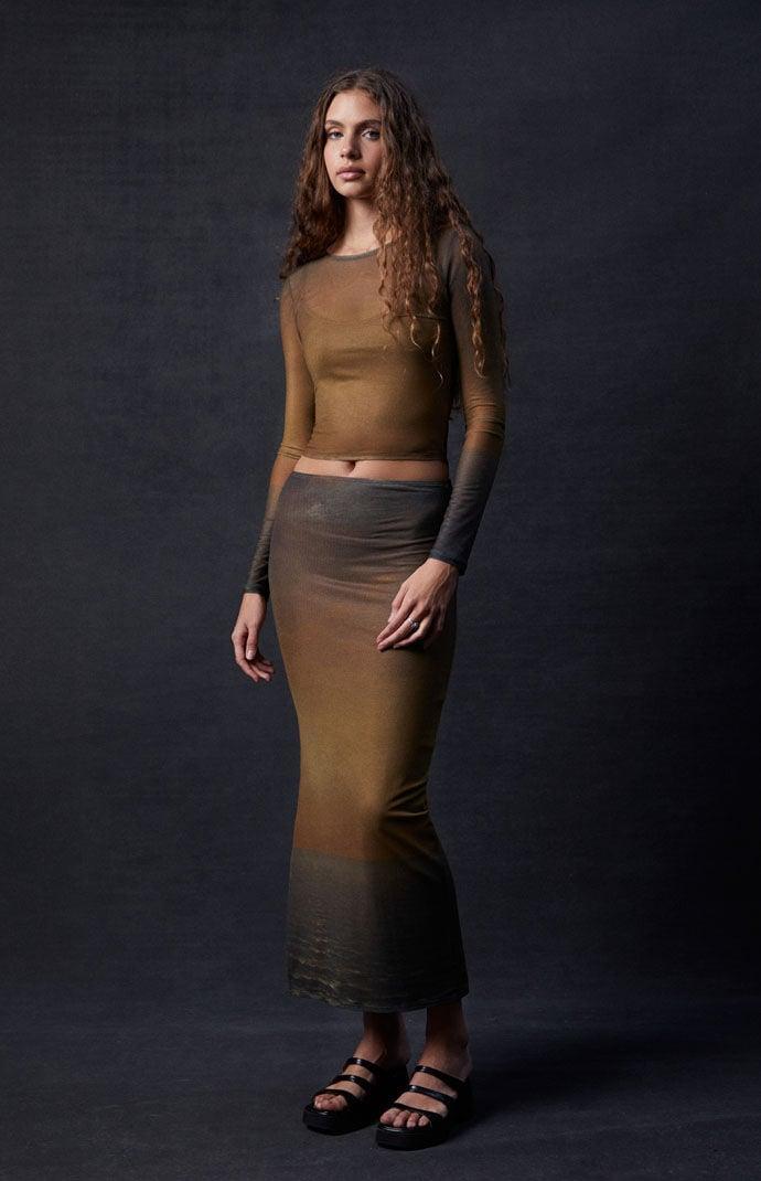 The Met Womens x PacSun Sky Mesh Midi Skirt - Product Image