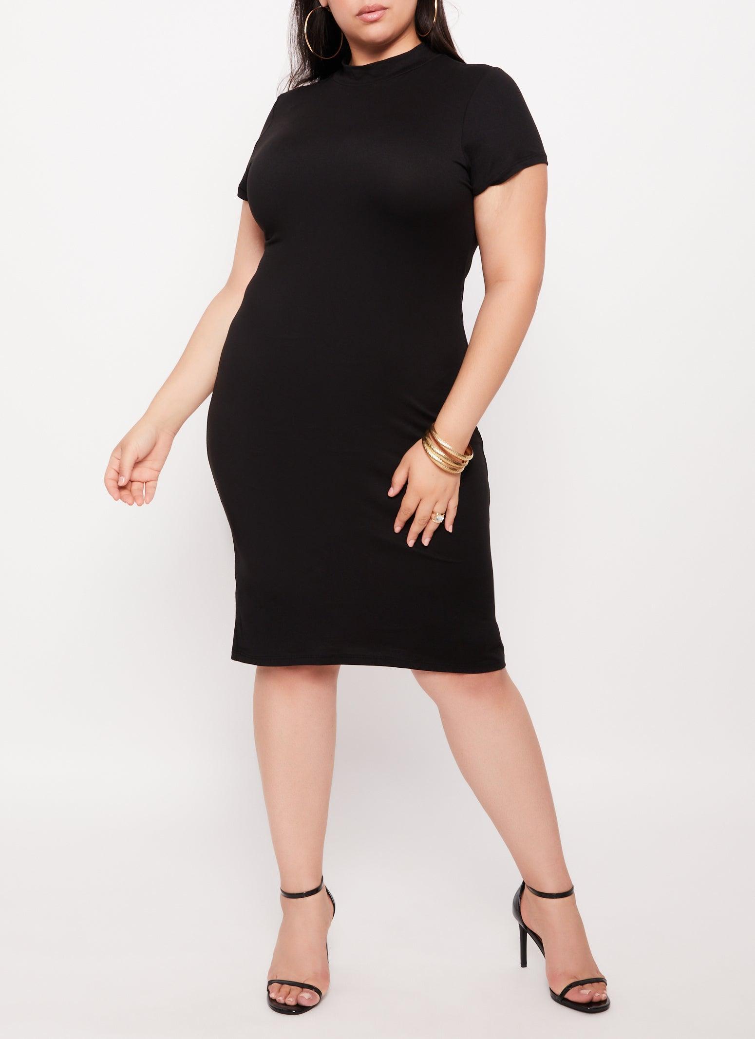 Womens Plus Size Midi T Shirt Dress Product Image