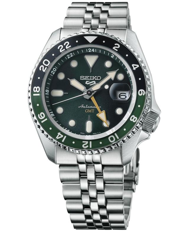 Seiko Mens Automatic 5 Sports Stainless Steel Bracelet Watch 42mm - Green Product Image