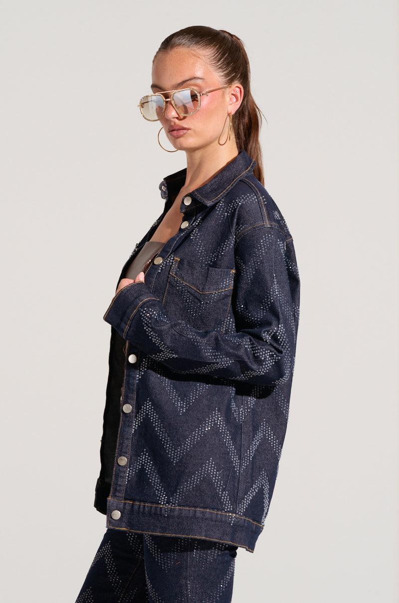 GOOD KARMA EMBELLISHED DENIM JACKET Product Image