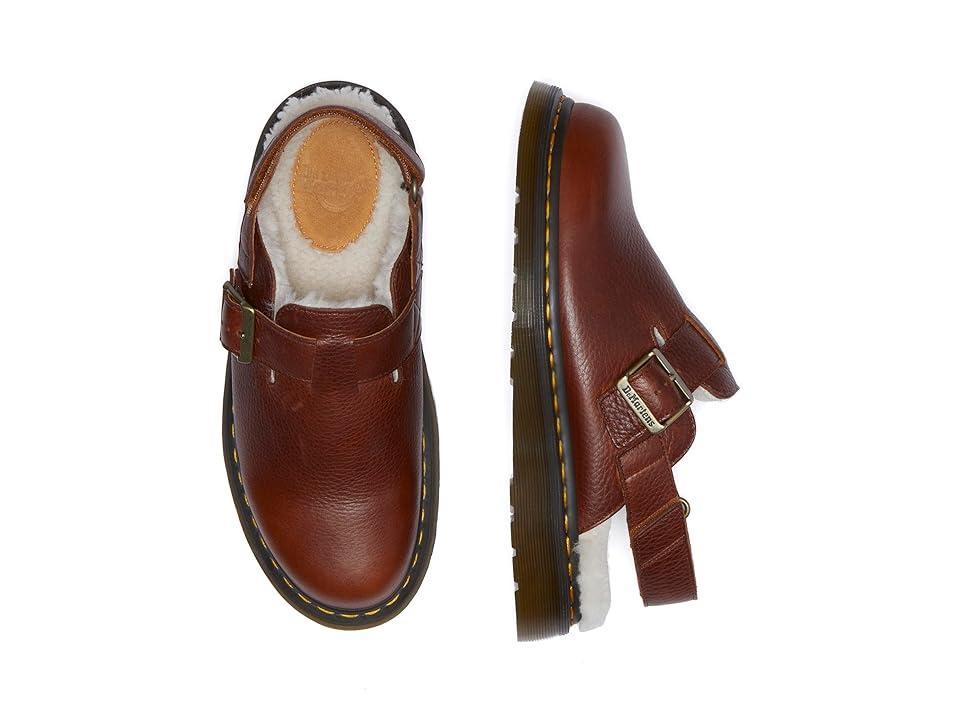 Dr. Martens Jorge II Faux Fur Lined Leather Slingback Mules (Cashew) Men's Lace-up Boots Product Image