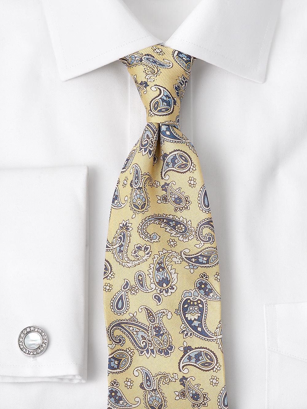 Paisley Woven Silk Tie - Yellow/blue Product Image