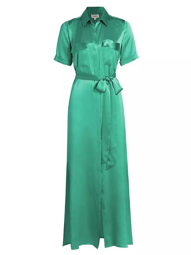 Klement Satin Maxi Shirtdress Product Image