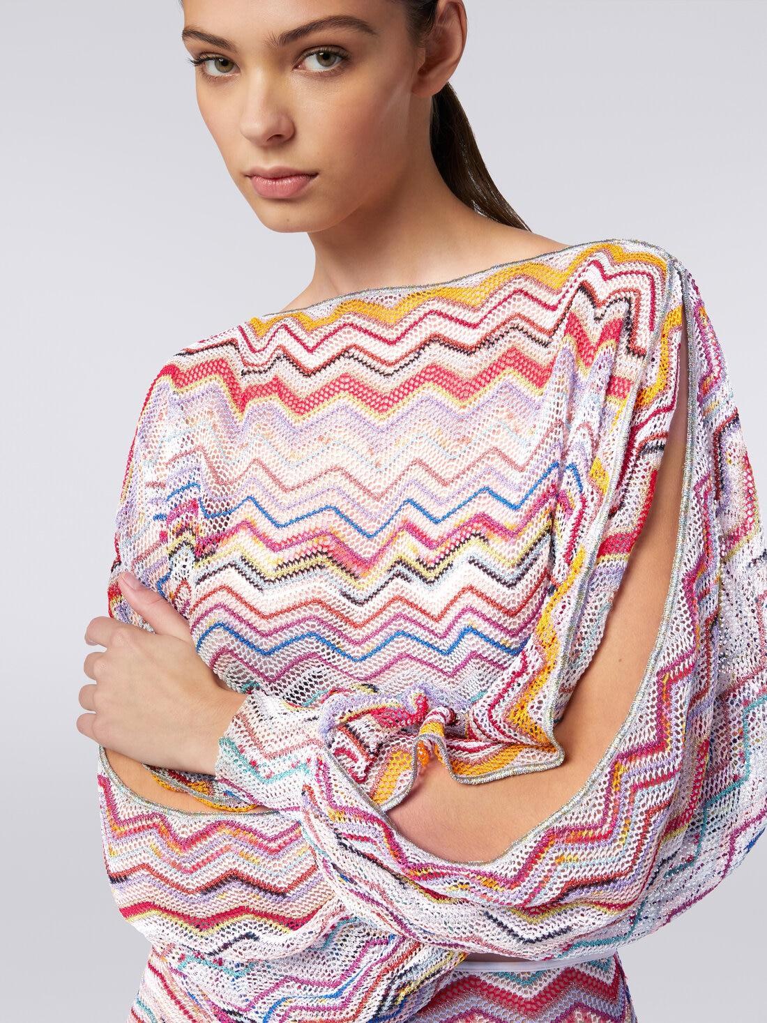 Crochet long-sleeved top with lurex Multicoloured | Missoni Product Image