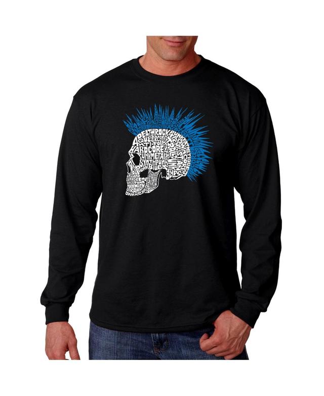 La Pop Art Mens Word Art - Punk Mohawk Long Sleeve T-Shirt Product Image