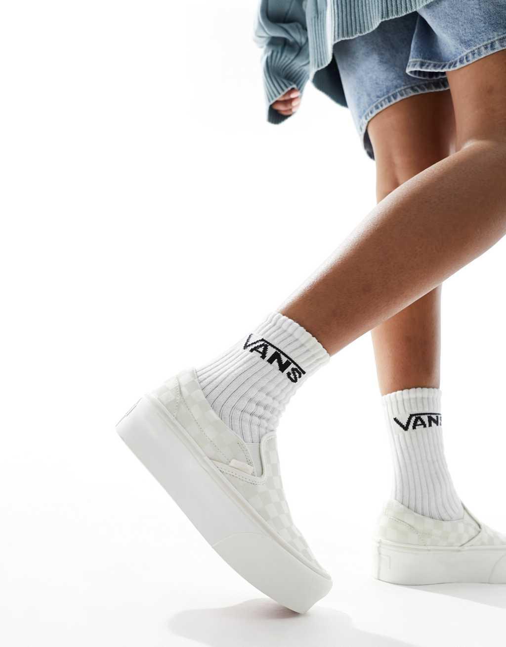 Vans Slip On Stackform in checkerboard white Product Image