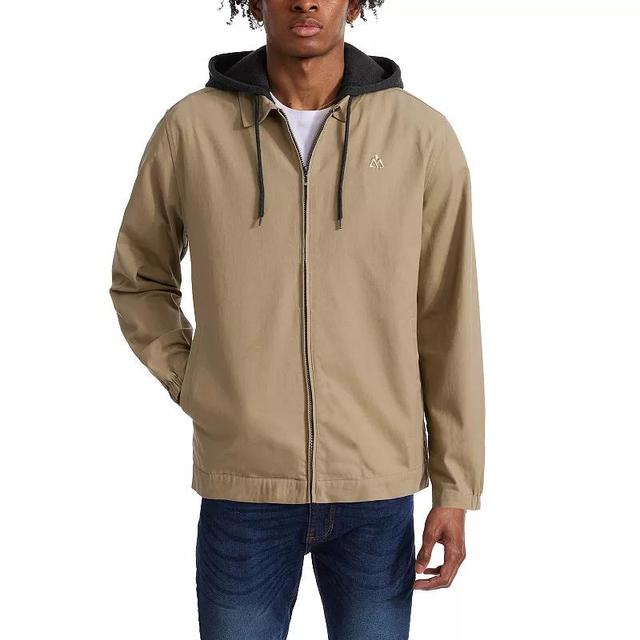 Mens Matix Twill Zip-Up Fleece Hooded Jacket Product Image