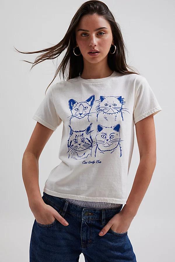 Cat Lady Era Slim Graphic Tee Womens at Urban Outfitters Product Image