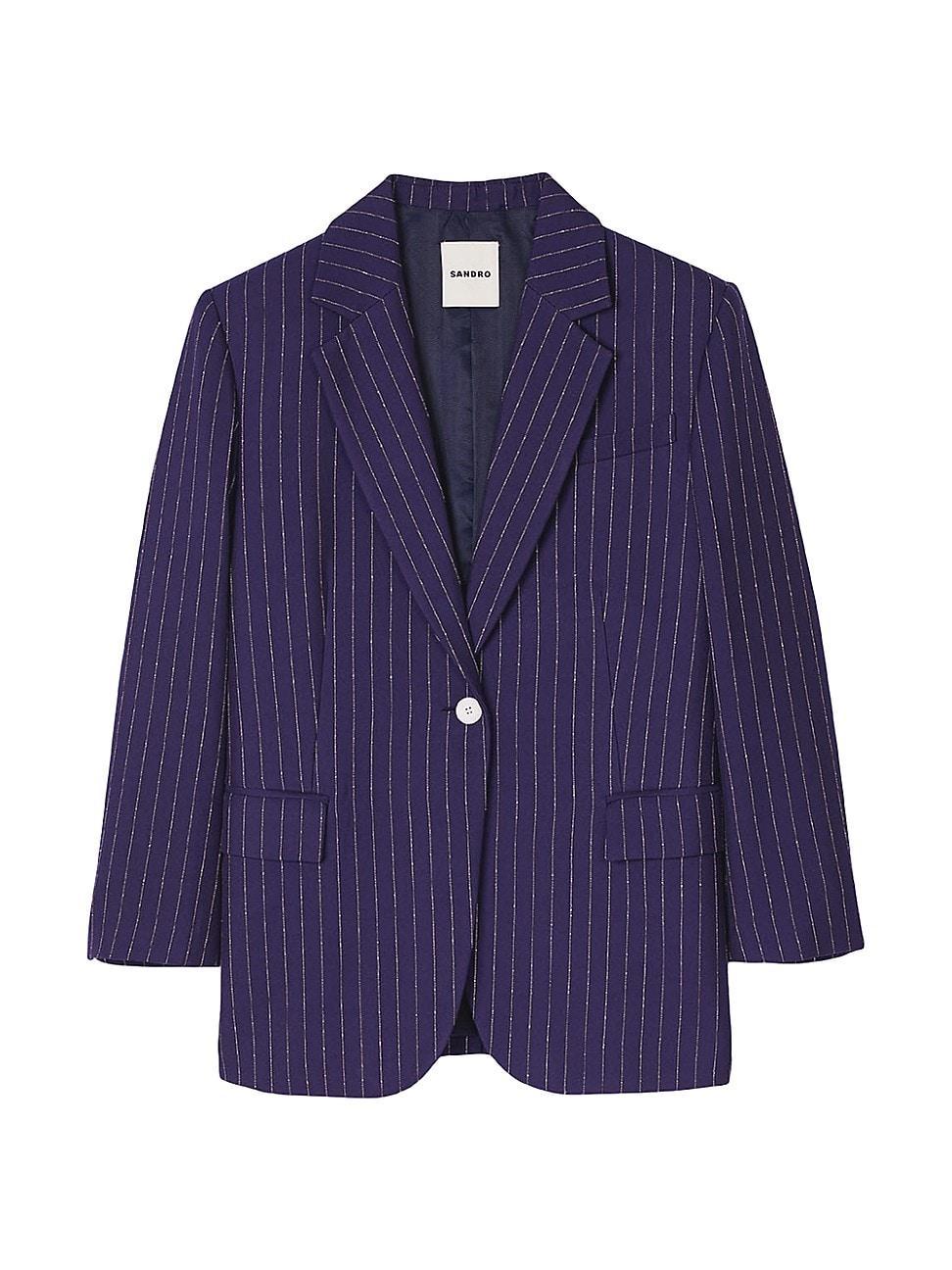 Womens Striped Suit Jacket Product Image